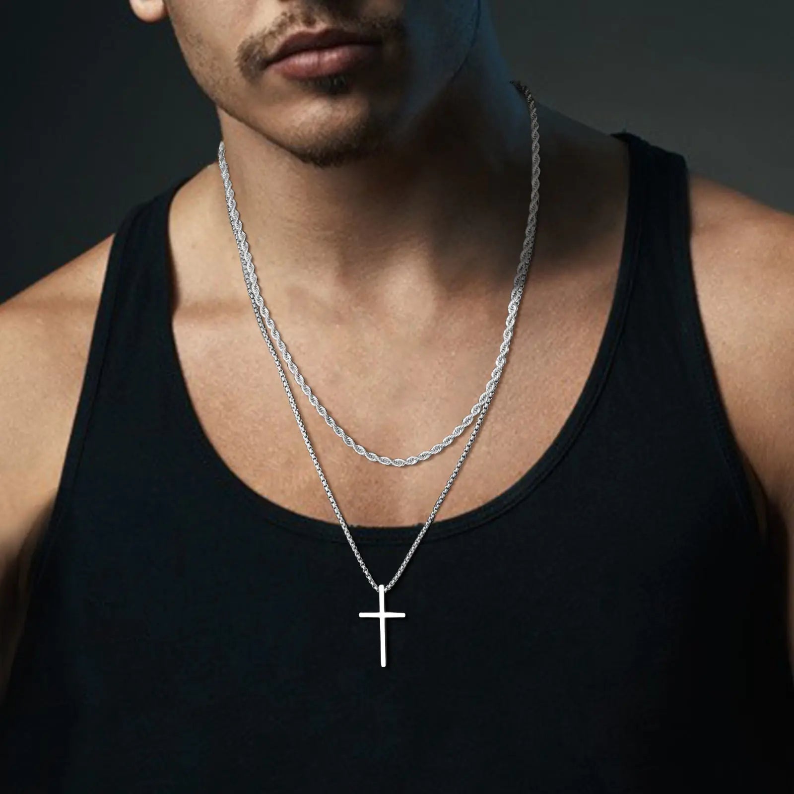 Vnox Mens Cross Necklaces - Leez Store