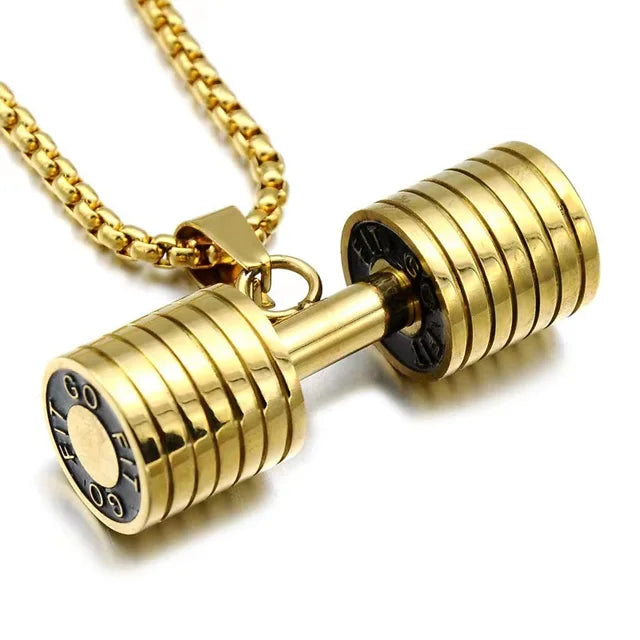 Barbell & Dumbbell Pendant Necklace - Leez Store