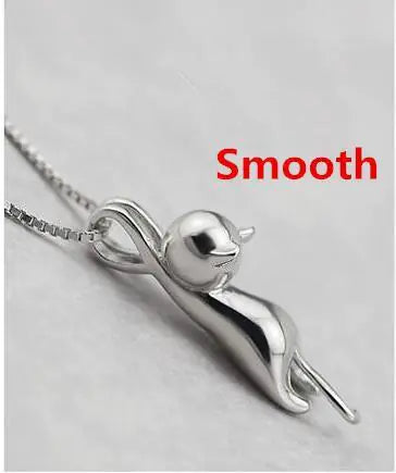 Silver Cat Pendant Necklace Jewelry - Leez Store