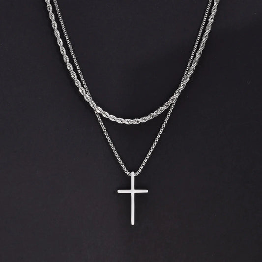 Vnox Mens Cross Necklaces - Leez Store