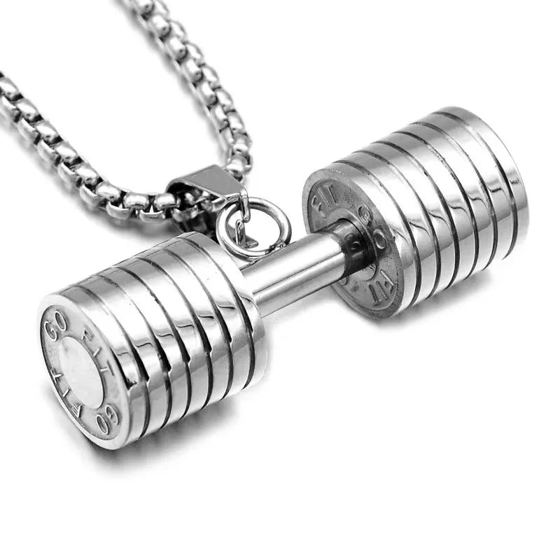 Barbell & Dumbbell Pendant Necklace - Leez Store