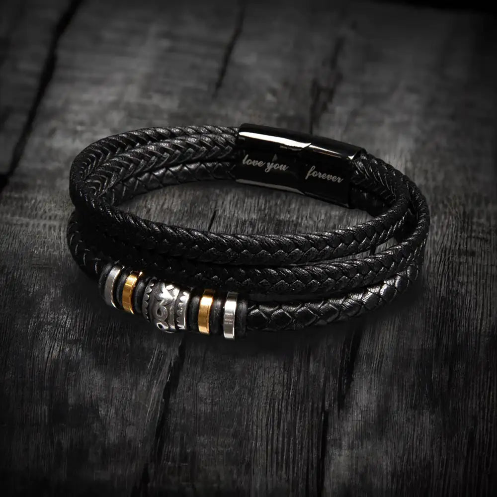 LuxeBraid Genuine Leather Bracelet - Leez Store