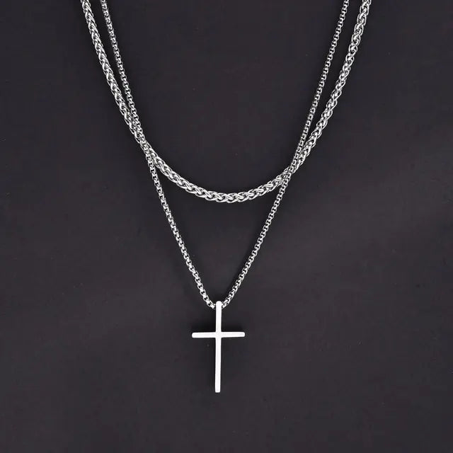 Vnox Mens Cross Necklaces - Leez Store