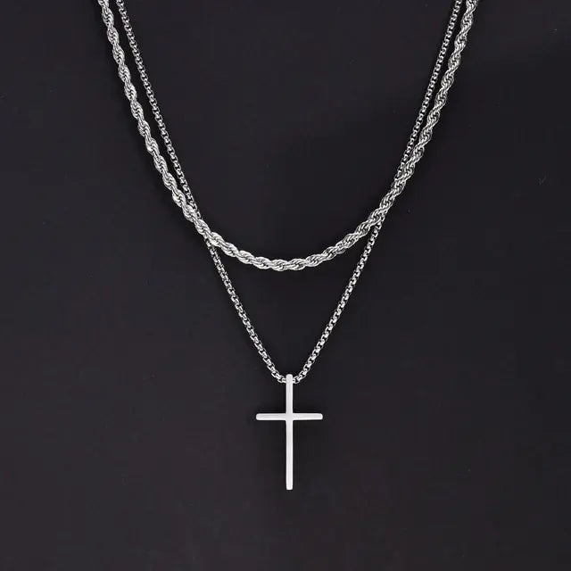 Vnox Mens Cross Necklaces - Leez Store